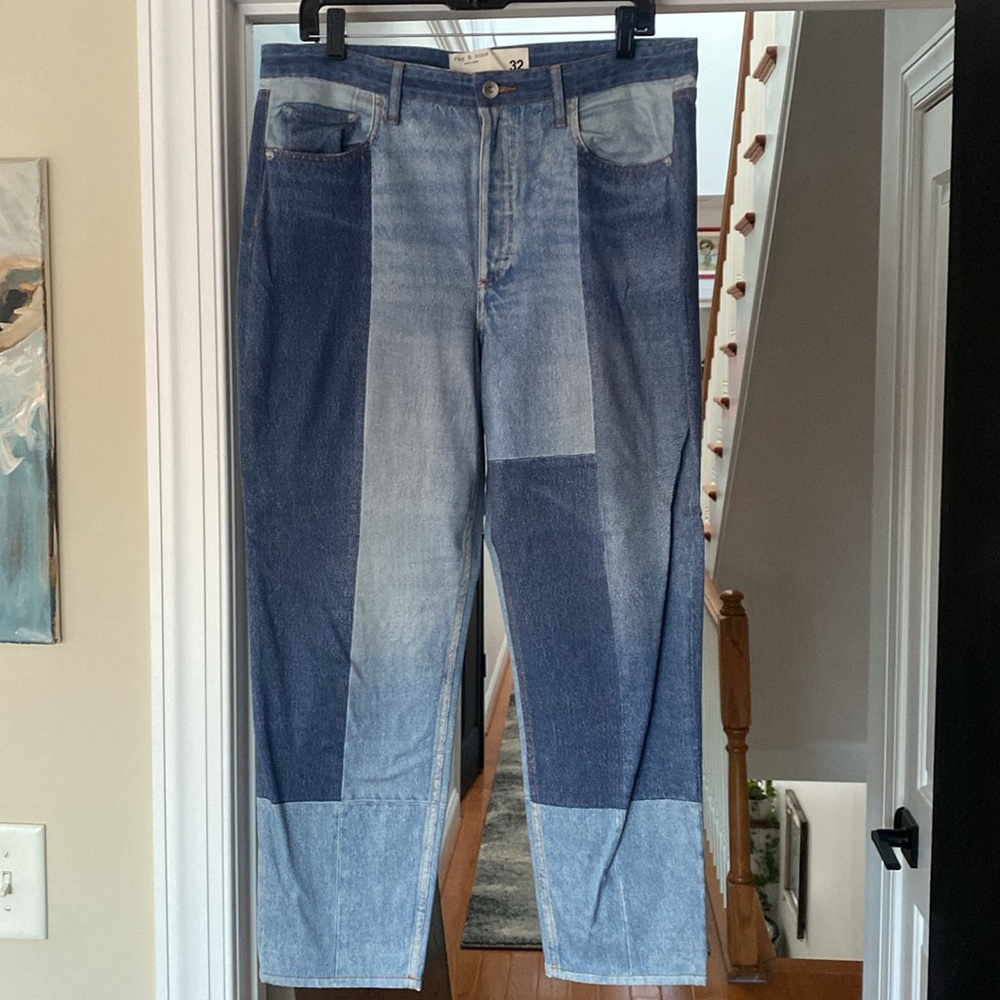 Rag & bone patchwork ankle jeans